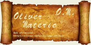 Oliver Materić vizit kartica